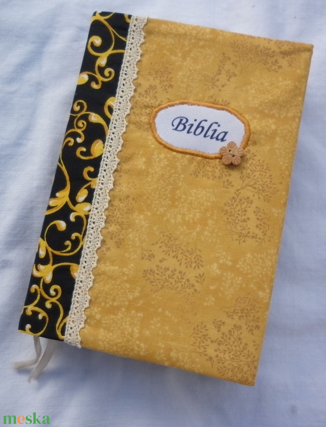 Bibliaborító - okkersárga - otthon & lakás - vallás - házi áldás - Meska.hu Bibliaborító - okkersárga - otthon & lakás - vallás - házi áldás - Meska.hu