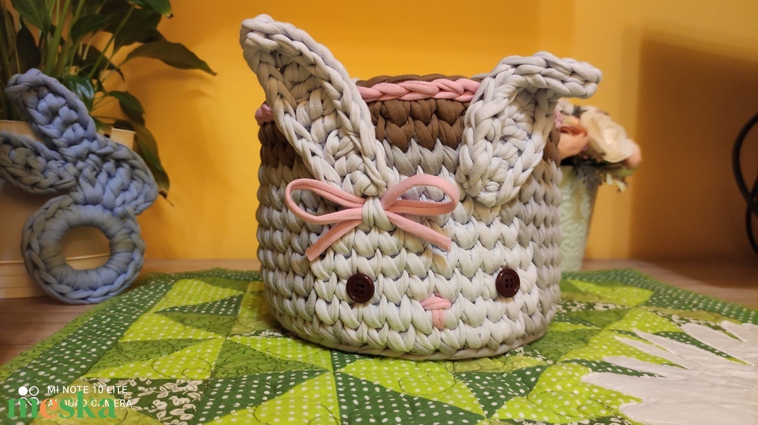 Nyuszis tároló - otthon & életmód - babaszoba, gyerekszoba - Meska.hu