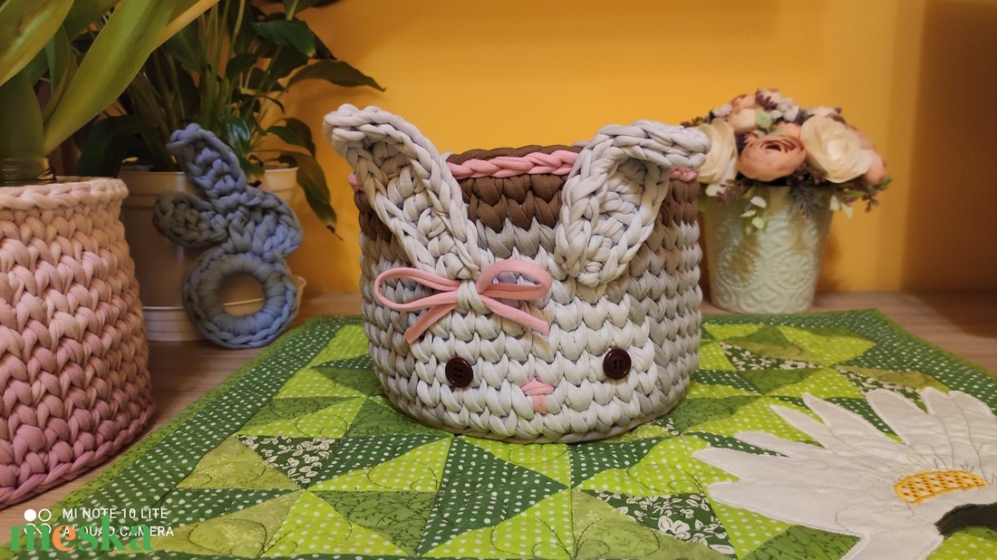 Nyuszis tároló - otthon & életmód - babaszoba, gyerekszoba - Meska.hu