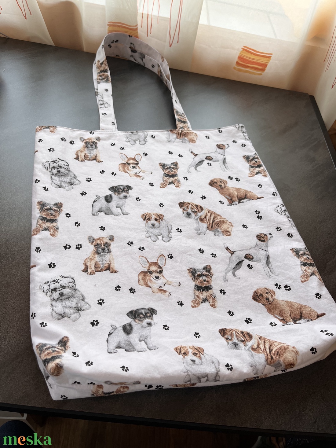 Kutyás vászontáska - táska & tok - bevásárlás & shopper táska - kenyeres zsák - Meska.hu