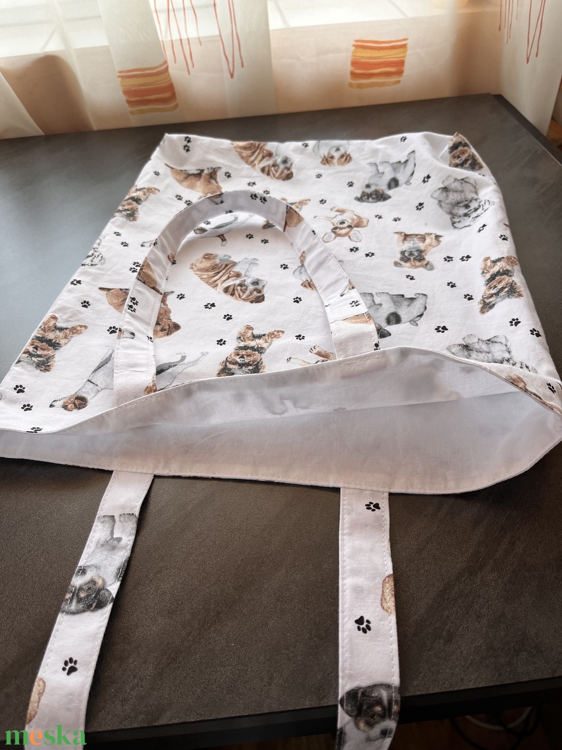 Kutyás vászontáska - táska & tok - bevásárlás & shopper táska - kenyeres zsák - Meska.hu