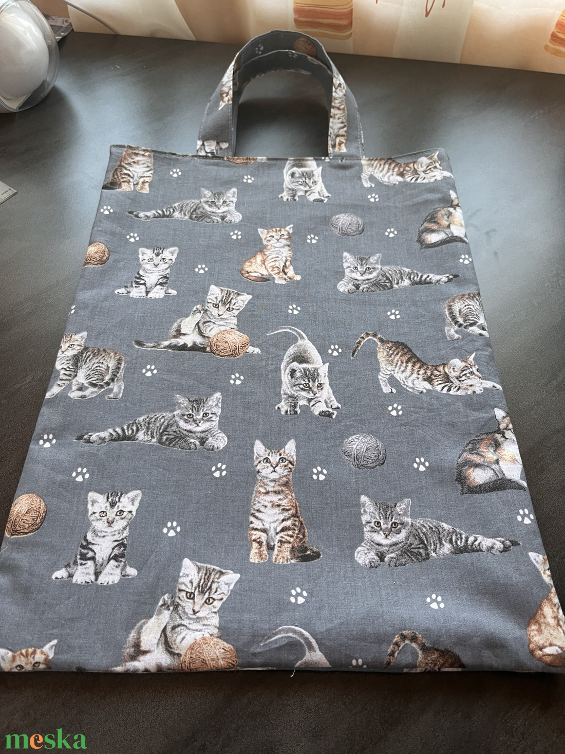 Kézzel készült vászontáska � macskás mintával, több változatban - táska & tok - bevásárlás & shopper táska - kenyeres zsák - Meska.hu