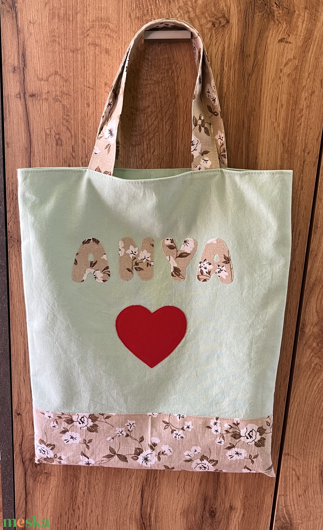 ANYA feliratos kézműves táska � szívvel készült anyák napi ajándék - táska & tok - bevásárlás & shopper táska - kenyeres zsák - Meska.hu
