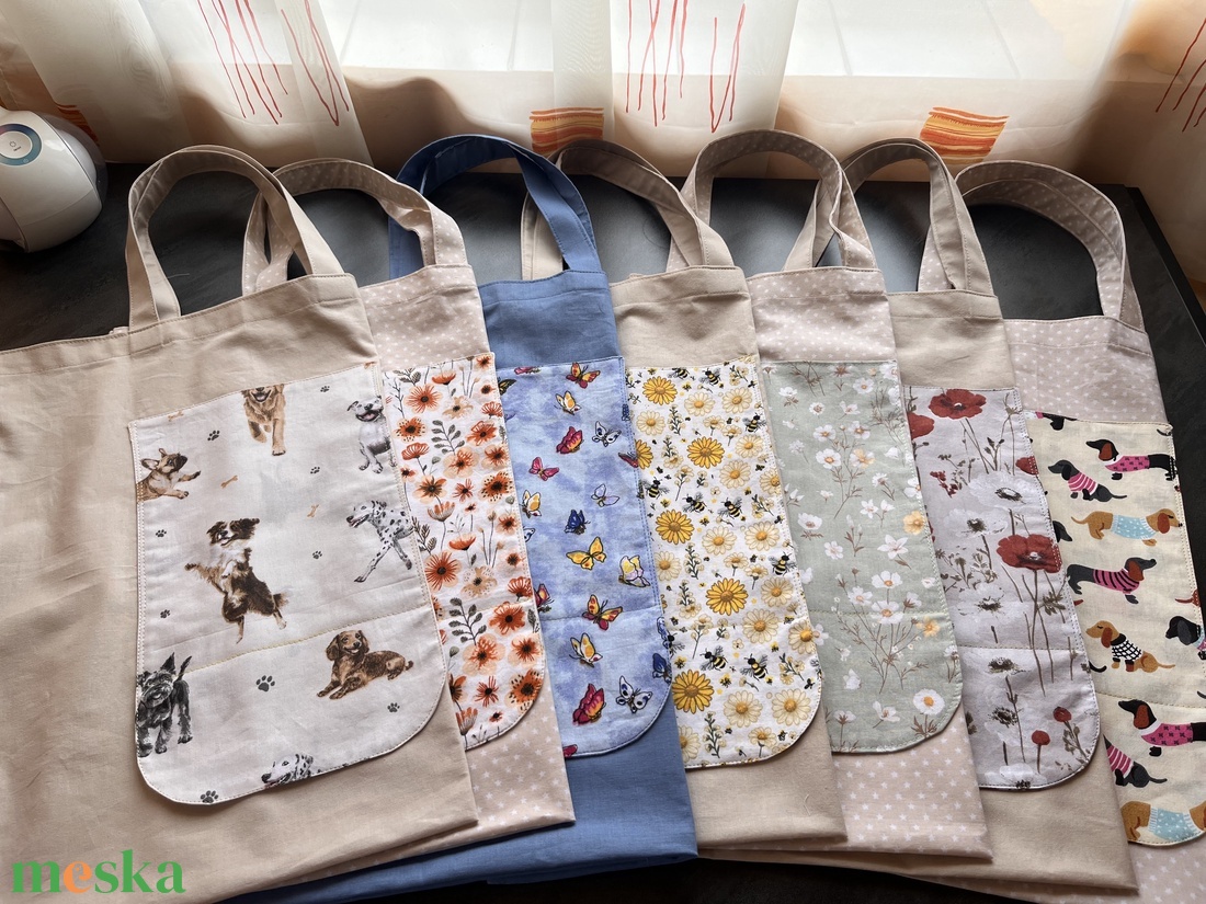 Összehajtható bevásárlótáska � egyedi mintákkal - táska & tok - bevásárlás & shopper táska - kenyeres zsák - Meska.hu