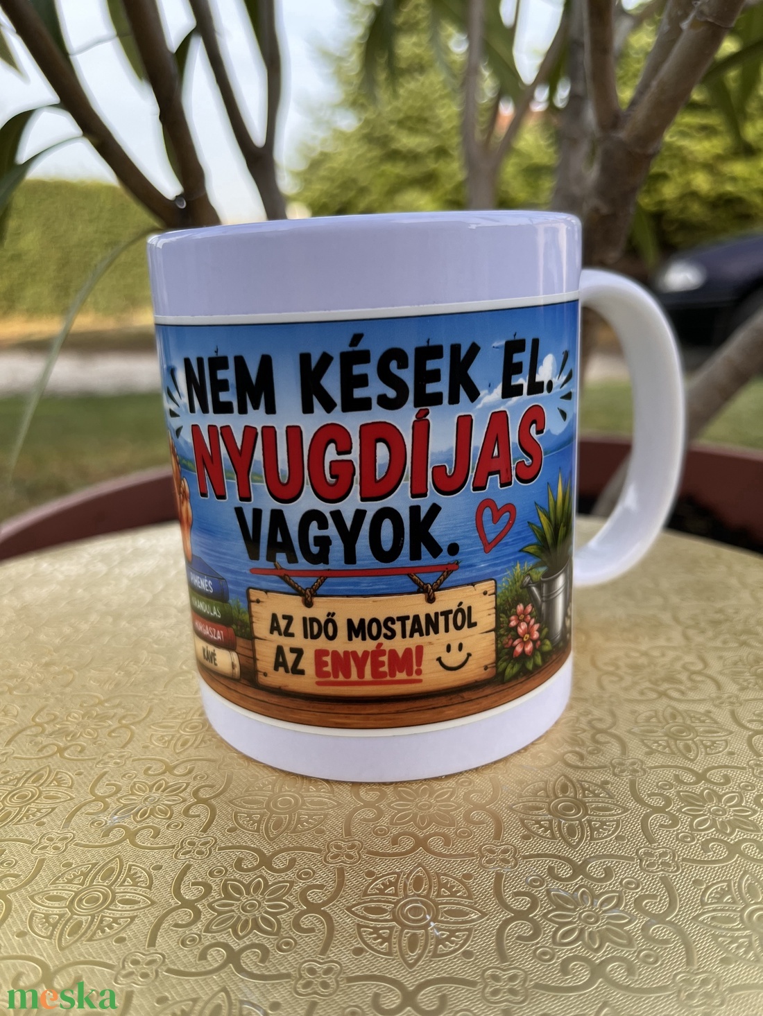 VÉGRE NYUGDÍJBAN! � egyedi matricás bögre - otthon & életmód - konyhafelszerelés, tálalás - tálalás - bögre & csésze - Meska.hu