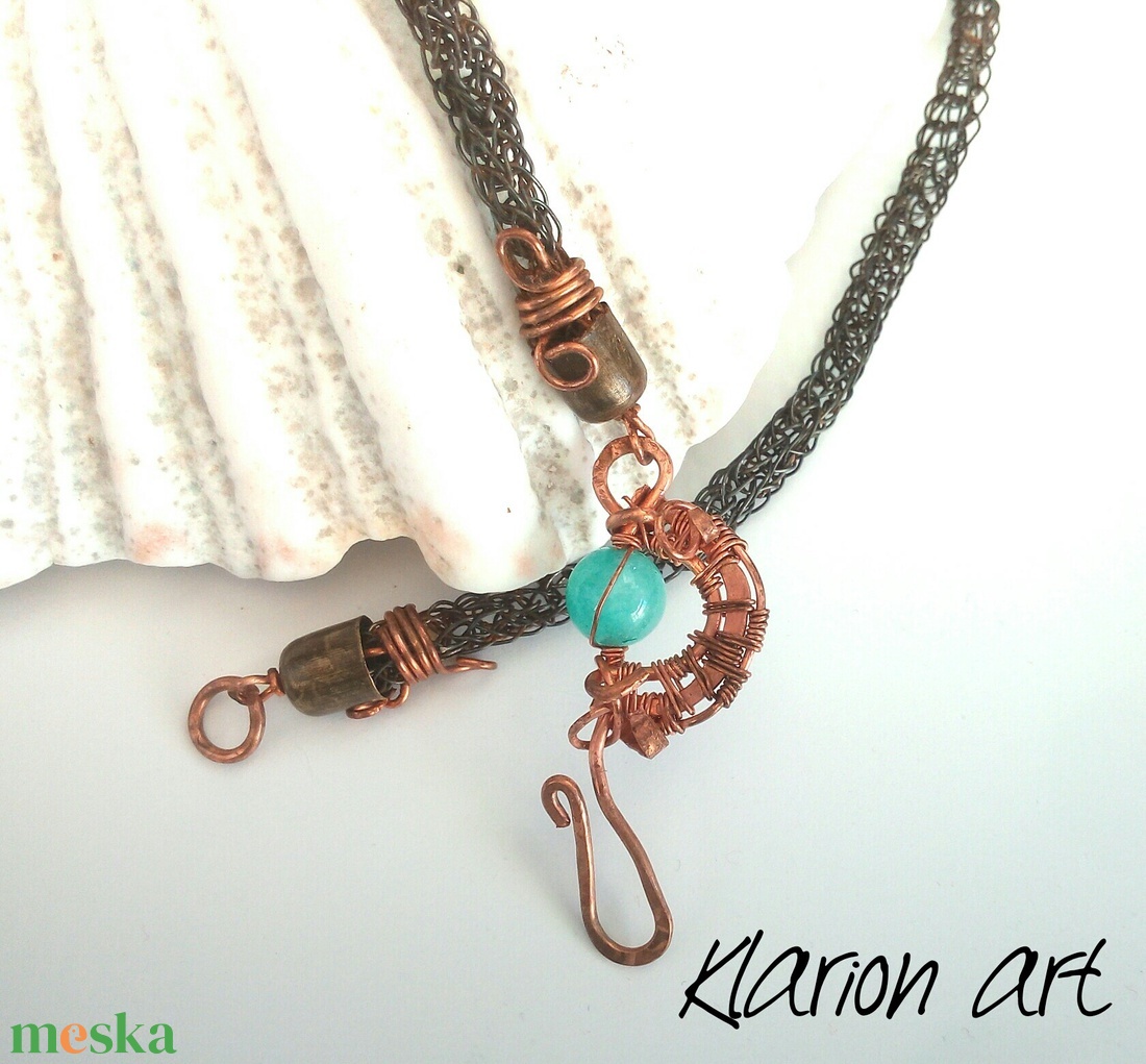 Amazonit ásvány gyöngyös karkötő vagy nyaklánc - ékszer - karkötő - karperec - Meska.hu