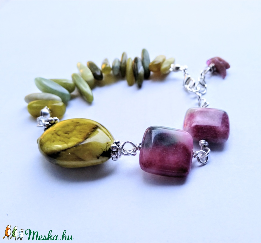 Nefrit, turmalin és perzsa jade ásvány karköt� -  - Meska.hu