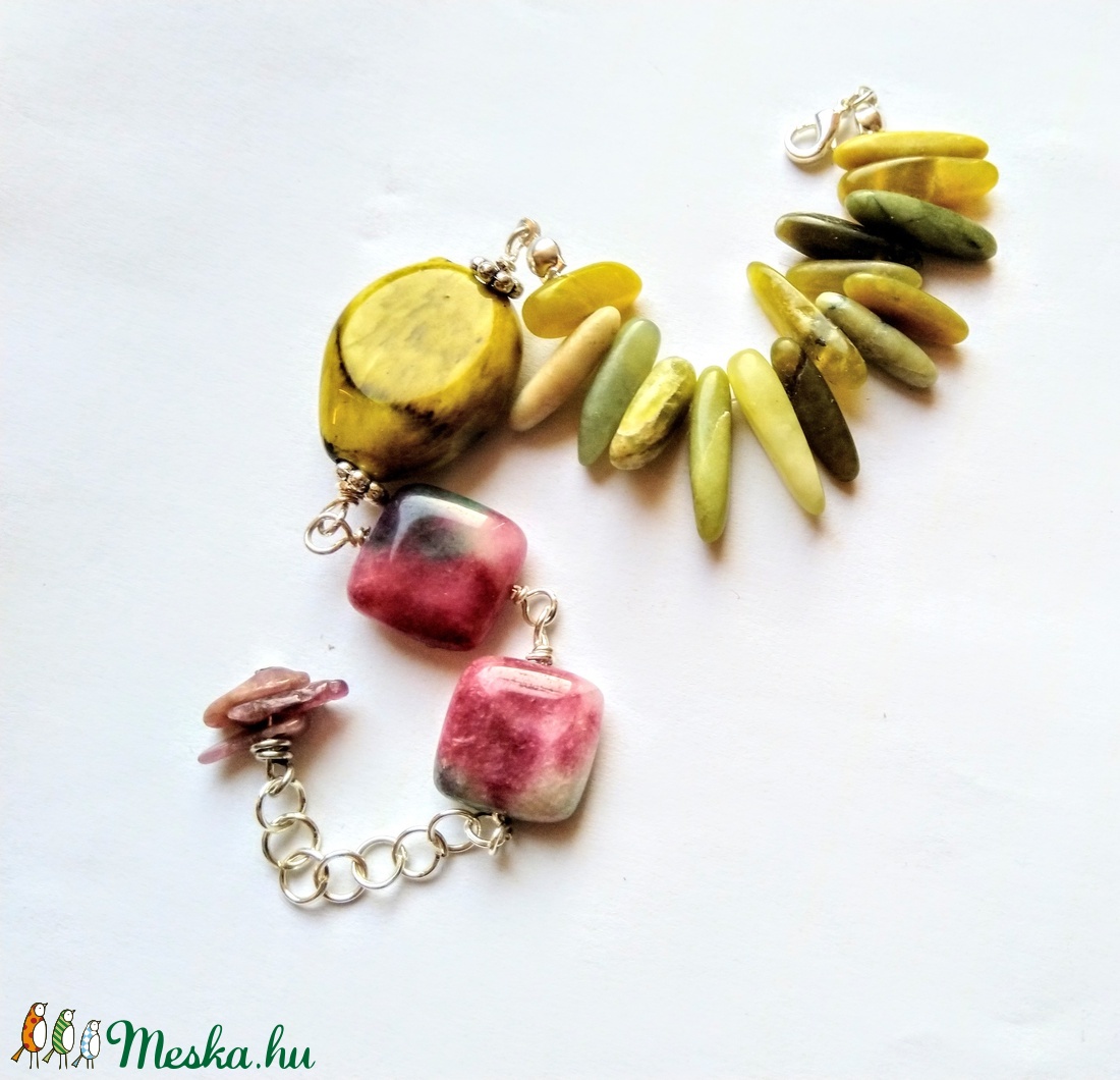 Nefrit, turmalin és perzsa jade ásvány karköt� -  - Meska.hu