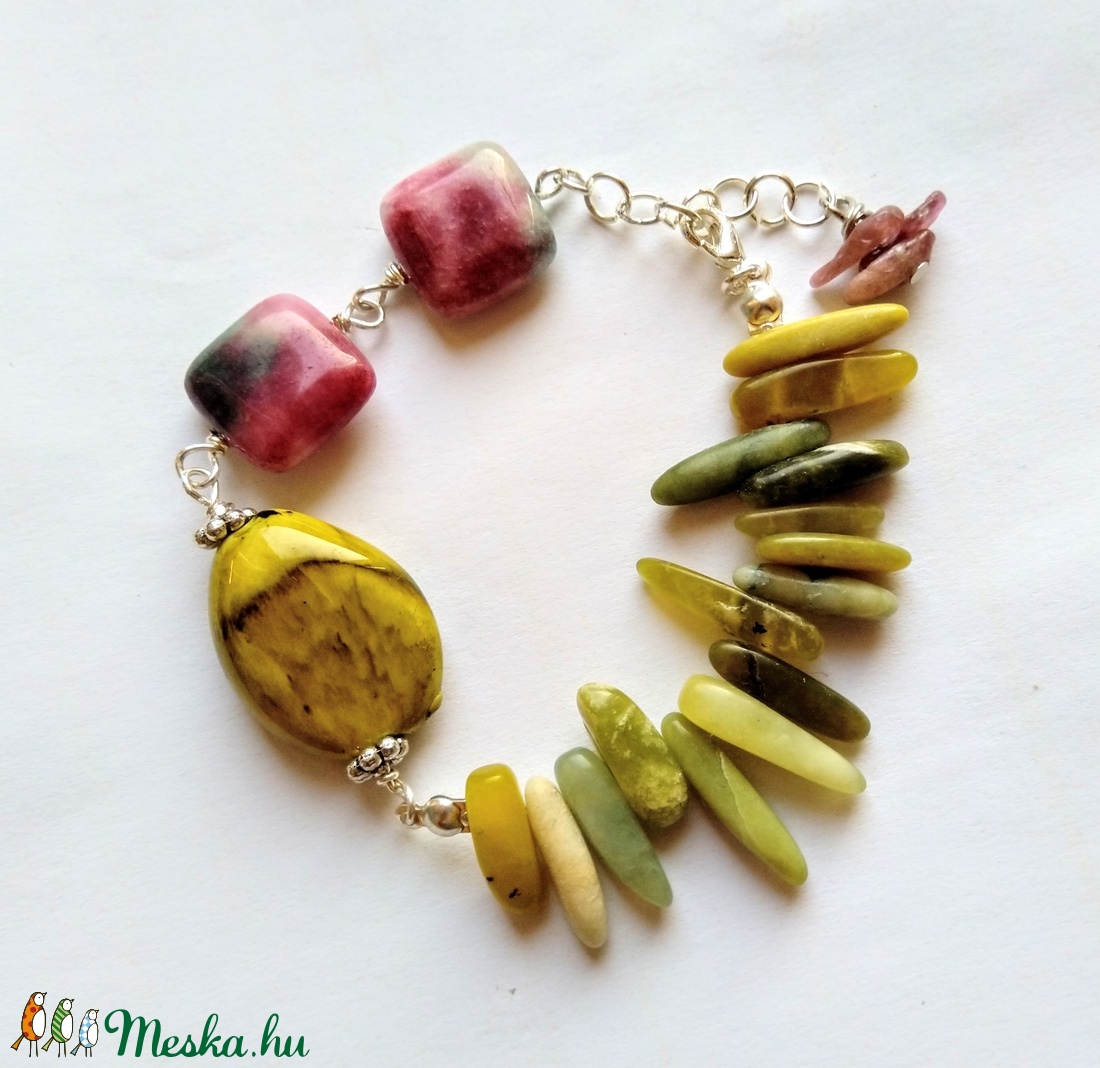 Nefrit, turmalin és perzsa jade ásvány karköt� -  - Meska.hu