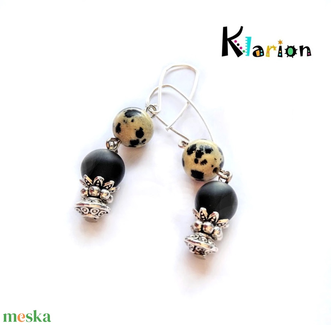 Dalmata jáspis, aromaterápiás lávakő ásvány, ásványgyöngy karköt, fülbevaló - ékszer - ékszerszett - Meska.hu Dalmata jáspis, aromaterápiás lávakő ásvány, ásványgyöngy karköt, fülbevaló - ékszer - ékszerszett - Meska.hu