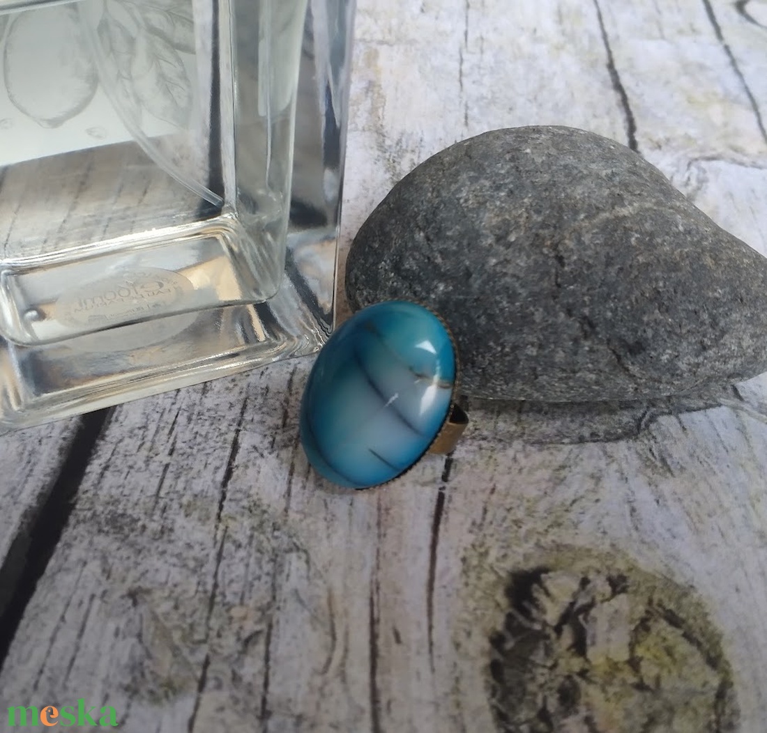 Sárkányvéna achát ásvány köves gyűrű - ékszer - gyűrű - statement gyűrű - Meska.hu