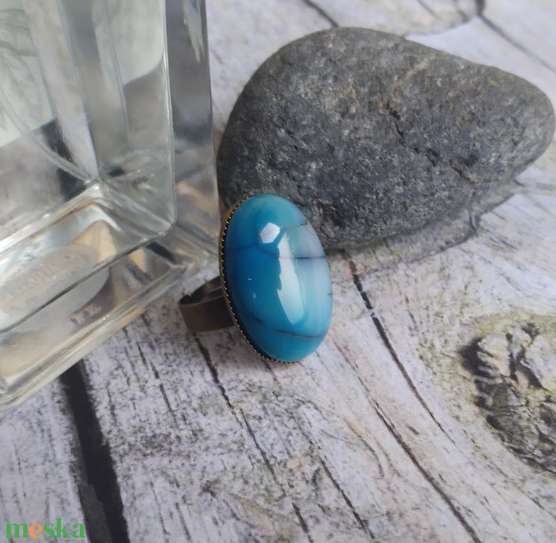 Sárkányvéna achát ásvány köves gyűrű - ékszer - gyűrű - statement gyűrű - Meska.hu