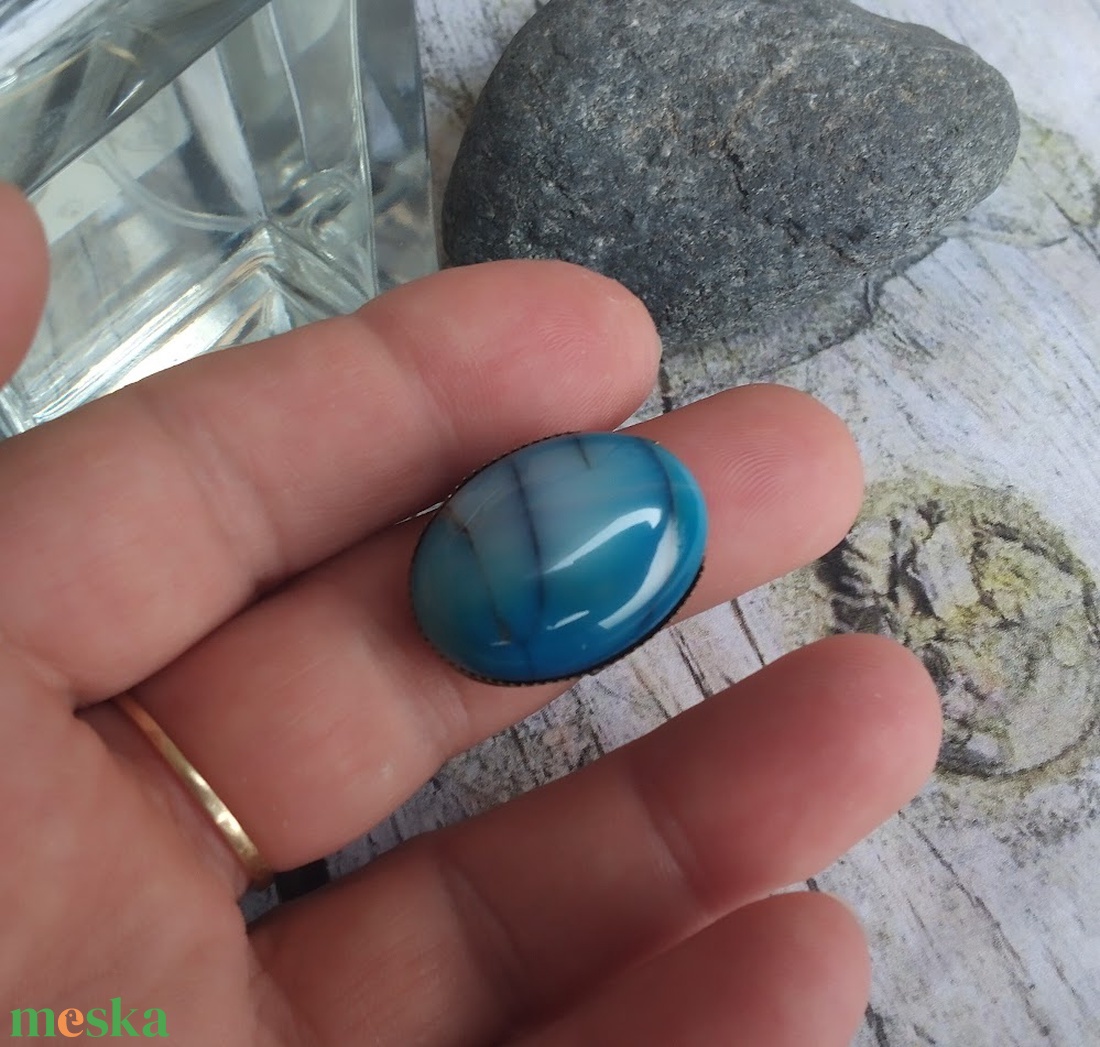 Sárkányvéna achát ásvány köves gyűrű - ékszer - gyűrű - statement gyűrű - Meska.hu