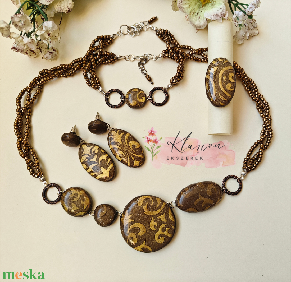 Óarany indák ékszer szett - ékszer - ékszerszett - Meska.hu