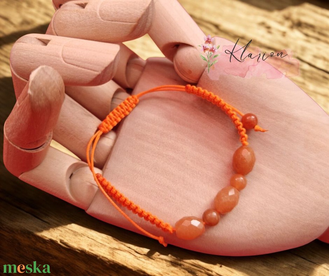 Karneol ásvány karkötő - ékszer - karkötő - gyöngyös karkötő - Meska.hu