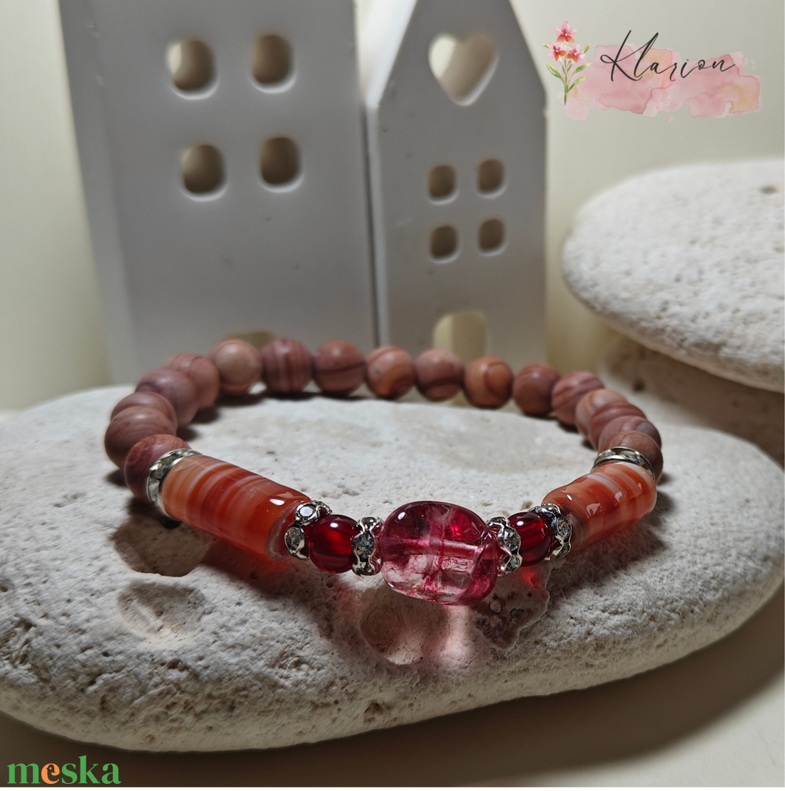 Tobzódás ásványgyöngy karkötő - ékszer - karkötő - gyöngyös karkötő - Meska.hu