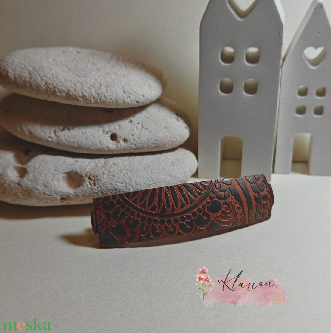 FIMO ékszergyurmával készült hajcsat - ruha & divat - hajdísz & hajcsat - hajdísz - Meska.hu