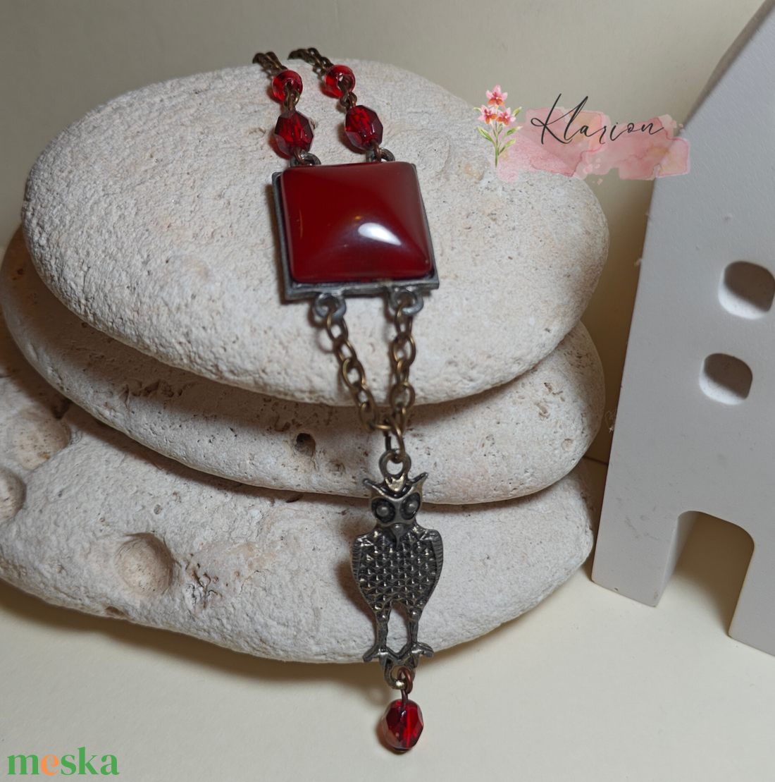 Baglyos nyaklánc - ékszer - nyaklánc - medálos nyaklánc - Meska.hu