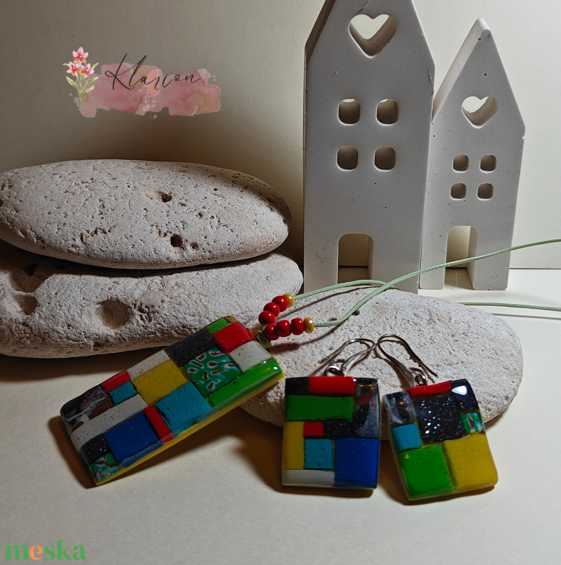 Vidám, színes szett - ékszer - ékszerszett - Meska.hu