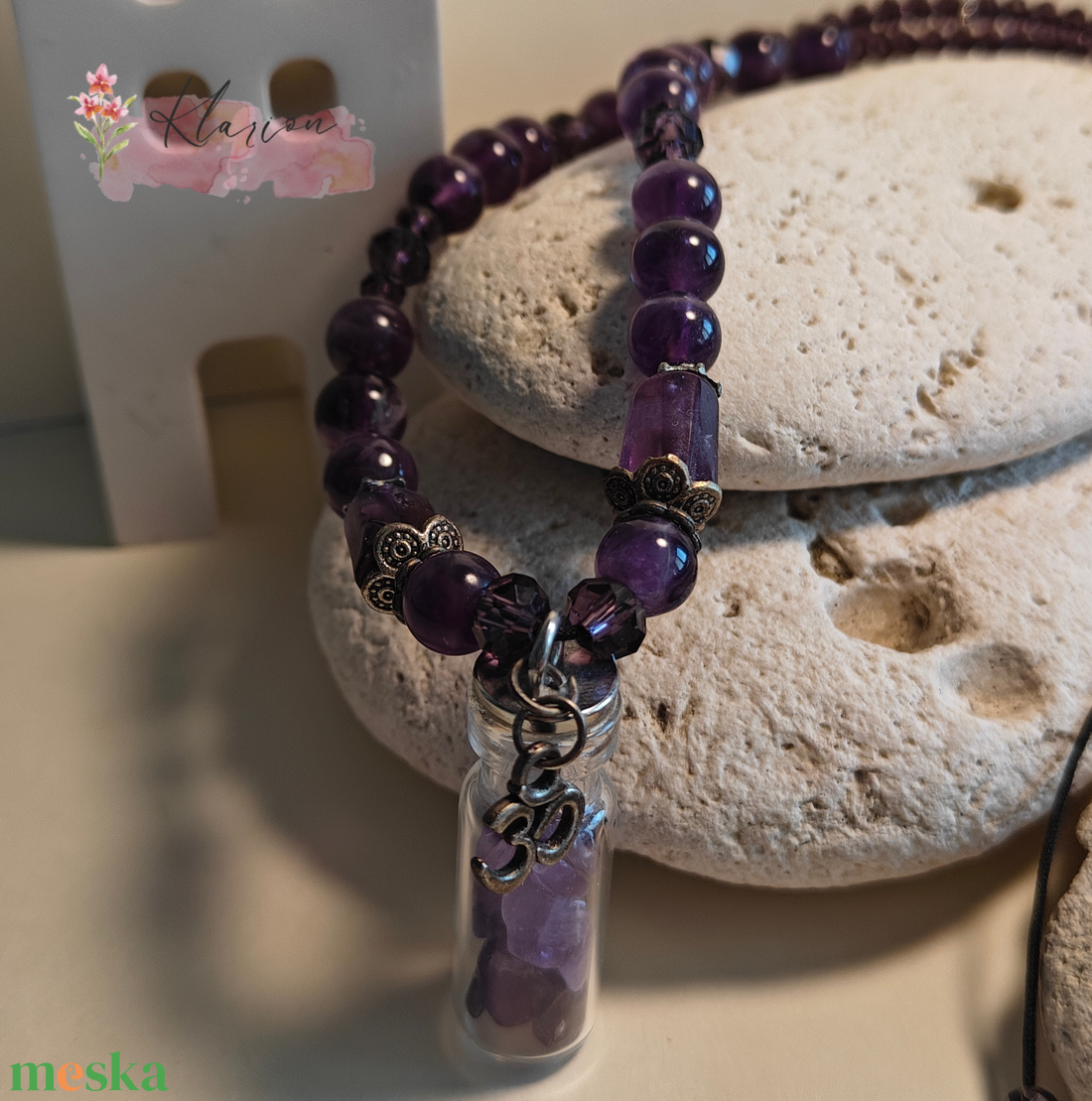 Levendula ametisztás ványgyöngy szett - ékszer - nyaklánc - gyöngyös nyaklánc - Meska.hu