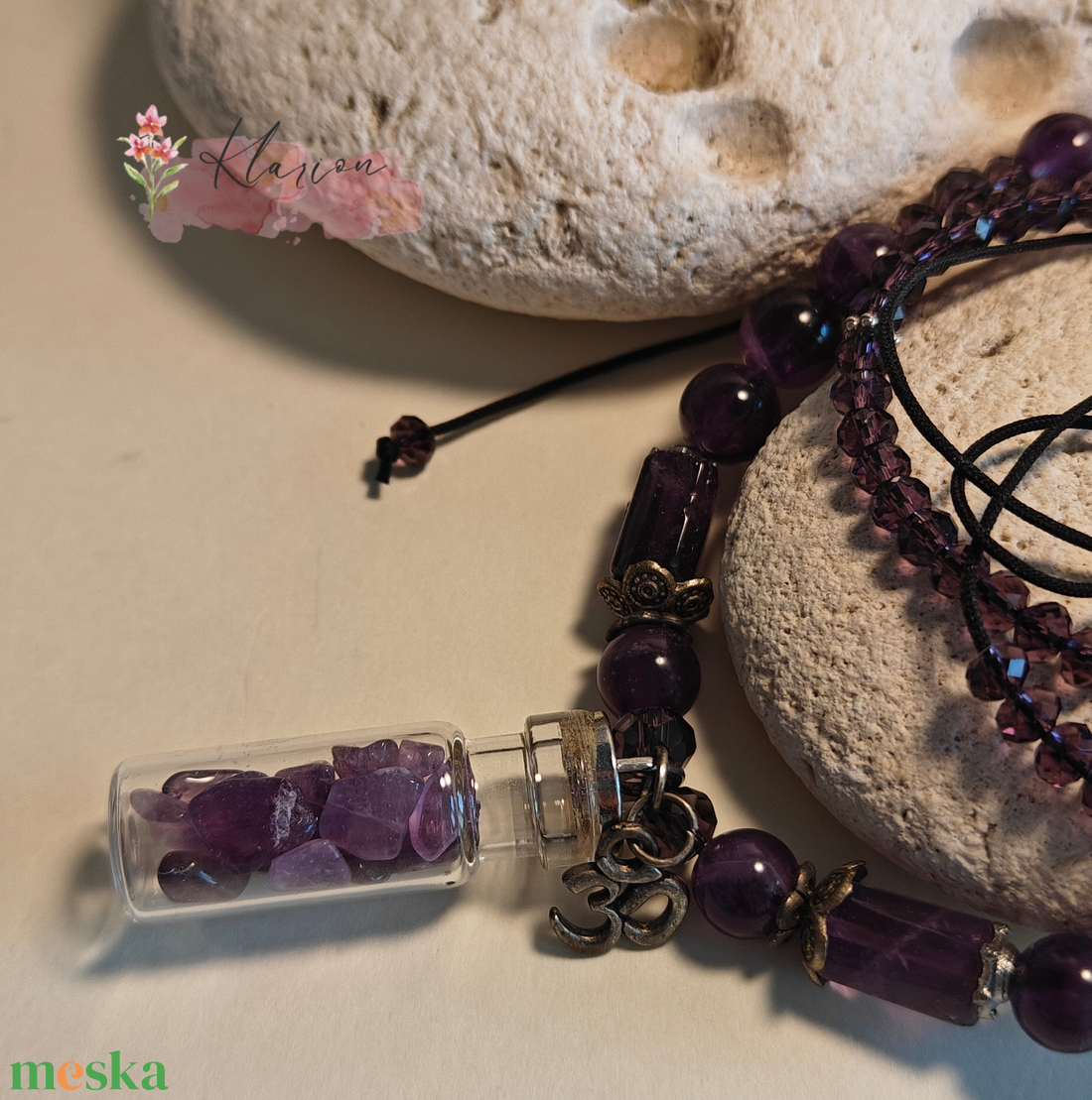 Levendula ametisztás ványgyöngy szett - ékszer - nyaklánc - gyöngyös nyaklánc - Meska.hu