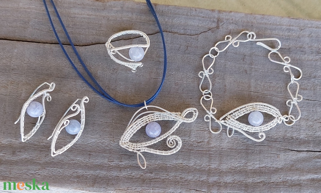 Horus szeme drótékszer szett - ékszer - ékszerszett - Meska.hu