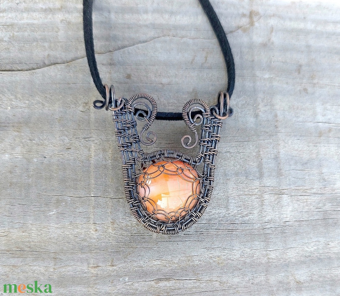 Karneol drótékszer szett - ékszer - ékszerszett - Meska.hu