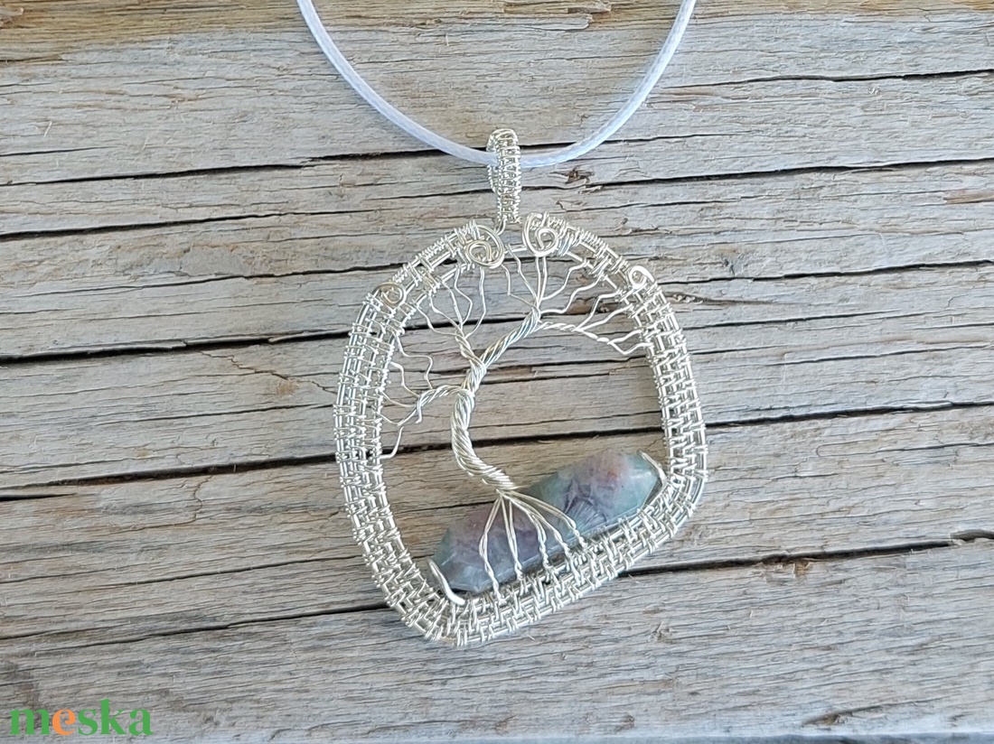 Életfa fluorit ásvánnyal - ékszer - nyaklánc - medálos nyaklánc - Meska.hu