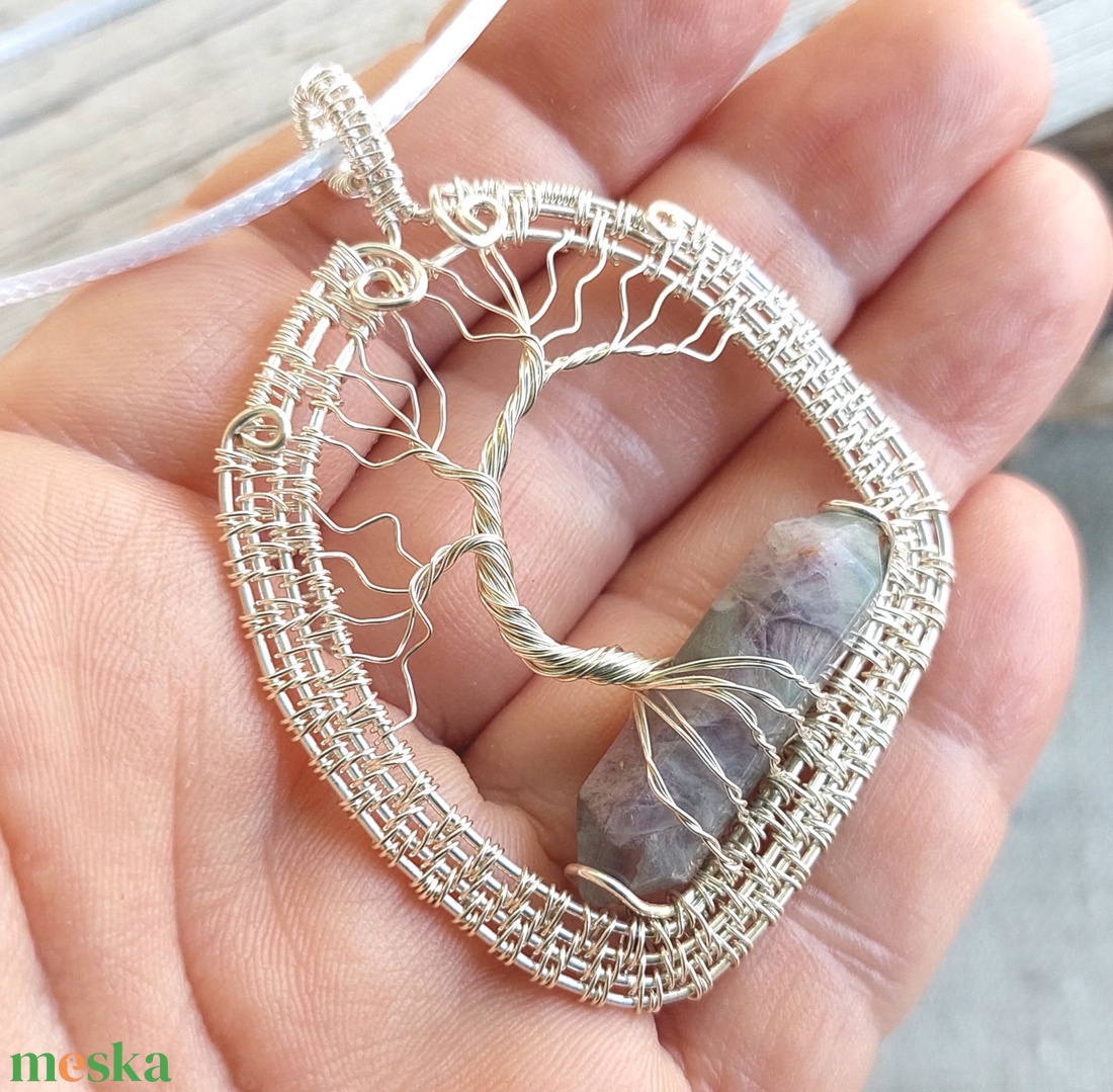 Életfa fluorit ásvánnyal - ékszer - nyaklánc - medálos nyaklánc - Meska.hu