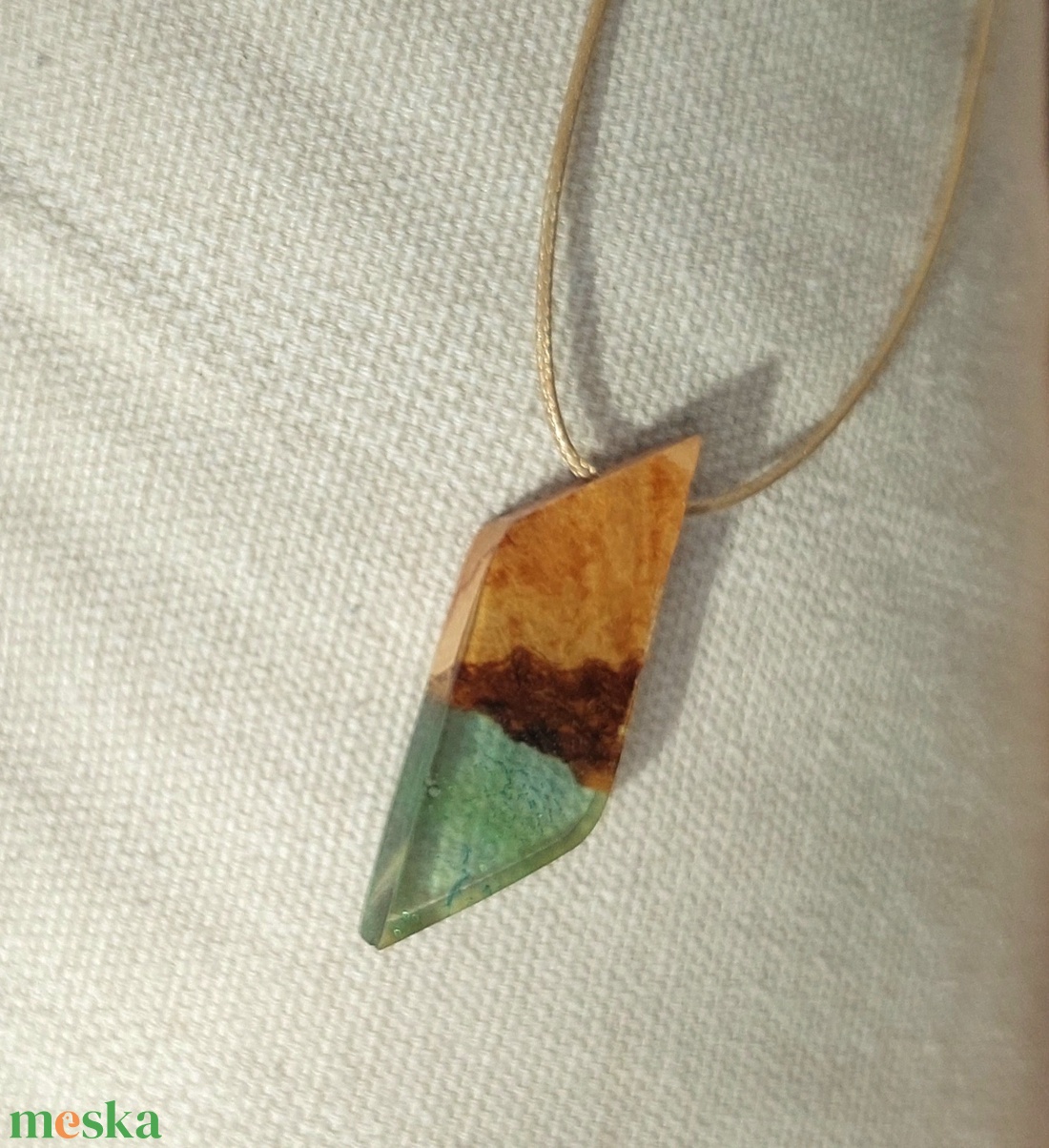 Rombusz alakú olajfa medál - ékszer - nyaklánc - medálos nyaklánc - Meska.hu