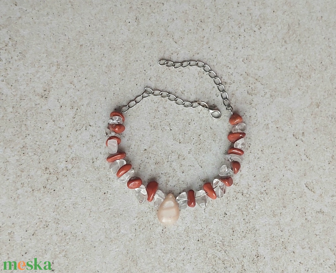 Vörös jáspis, hegyikristály és barack holdkő ásvány karkötő - ékszer - karkötő - karperec - Meska.hu Vörös jáspis, hegyikristály és barack holdkő ásvány karkötő - ékszer - karkötő - karperec - Meska.hu