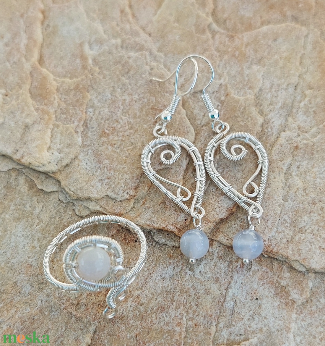 Ezüstözött drótékszer szett életfa motívummal - ékszer - ékszerszett - Meska.hu