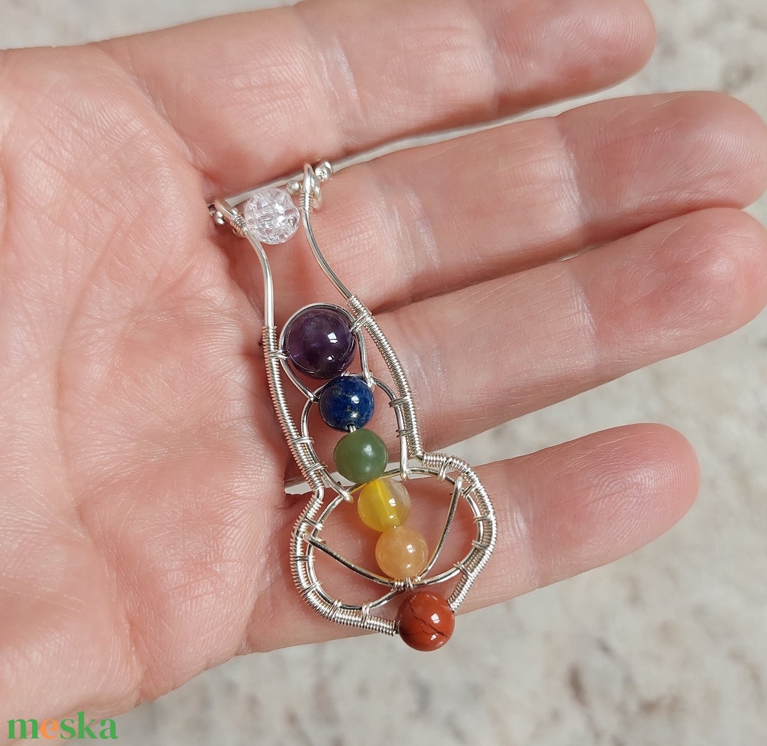 7 csakra nyaklánc ásványokkal - ékszer - nyaklánc - medálos nyaklánc - Meska.hu