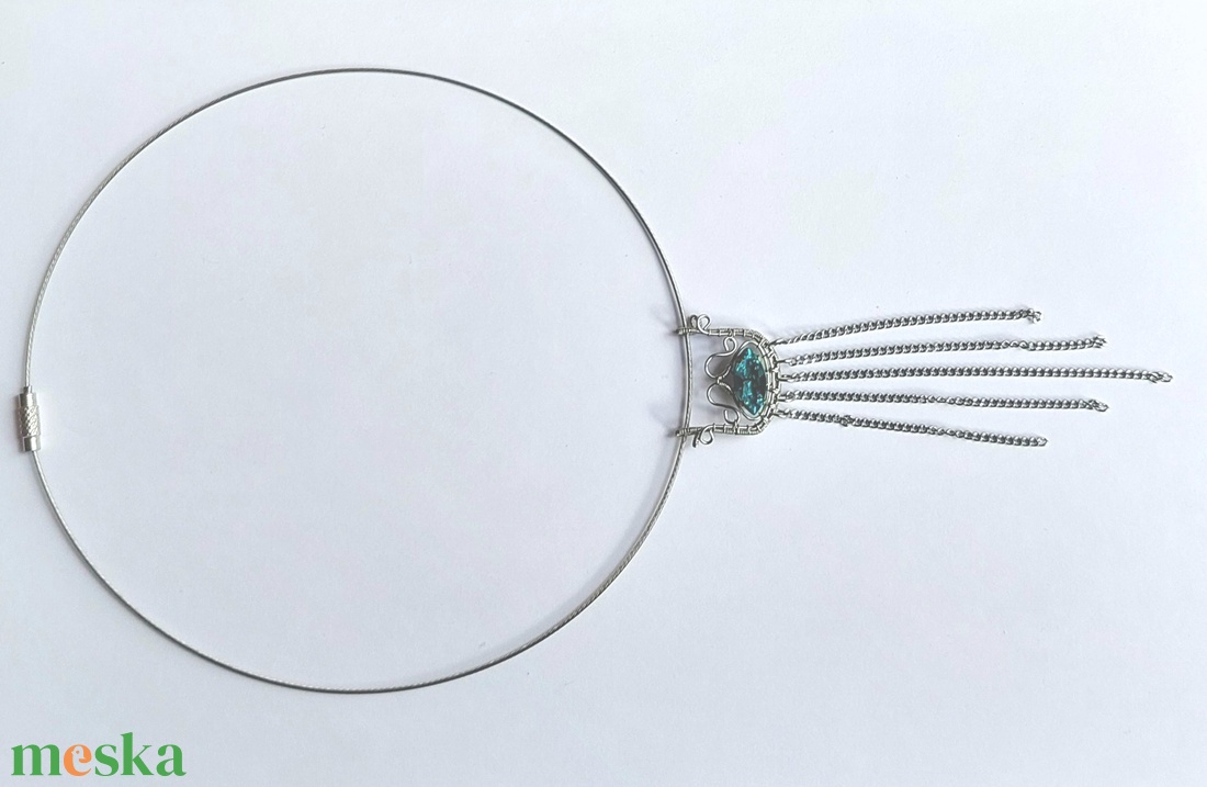 Swarovski kristály acéllal, merev nyakláncon - ékszer - nyaklánc - nyakpánt, gallér - Meska.hu