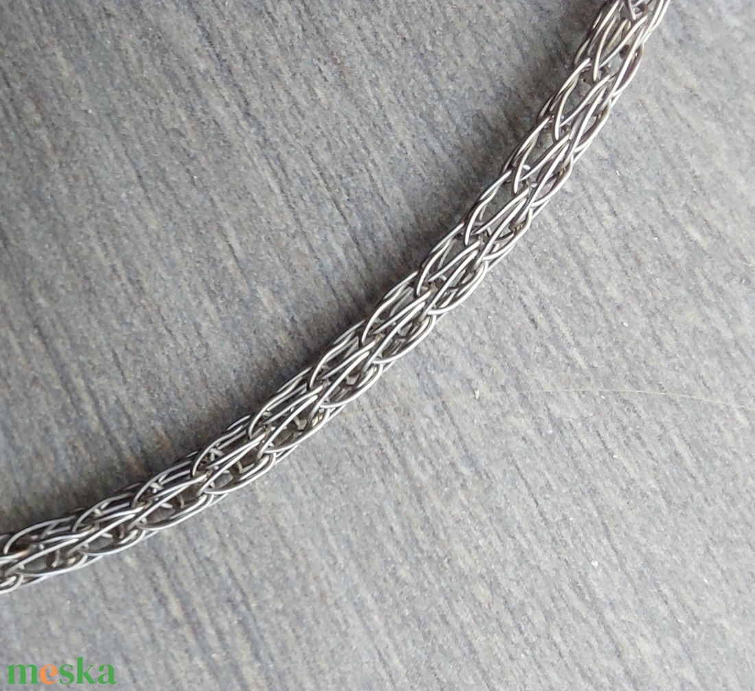 Acél nyaklánc viking kötés technikával - ékszer - nyaklánc - medál nélküli nyaklánc - Meska.hu