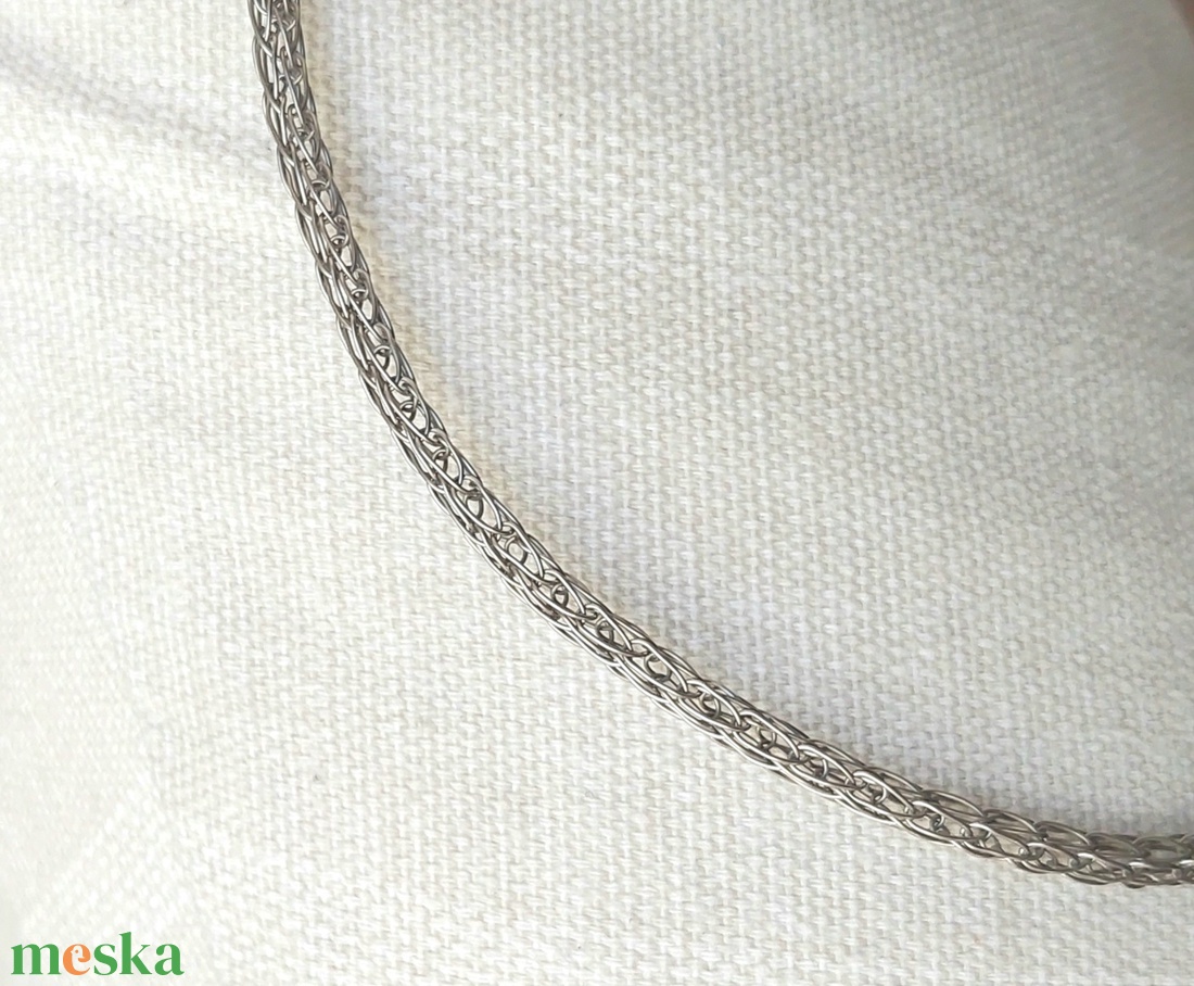 Acél nyaklánc viking kötés technikával - ékszer - nyaklánc - medál nélküli nyaklánc - Meska.hu