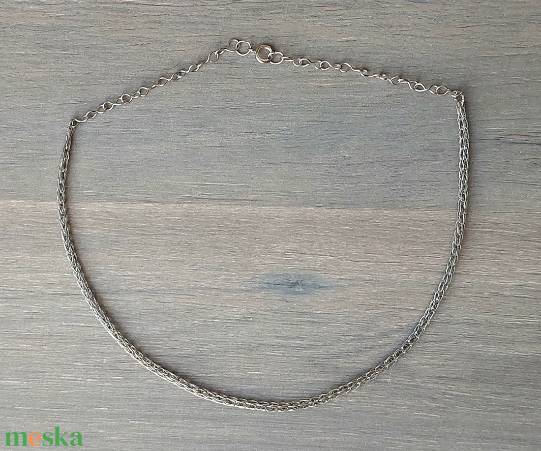Acél nyaklánc viking kötés technikával - ékszer - nyaklánc - medál nélküli nyaklánc - Meska.hu