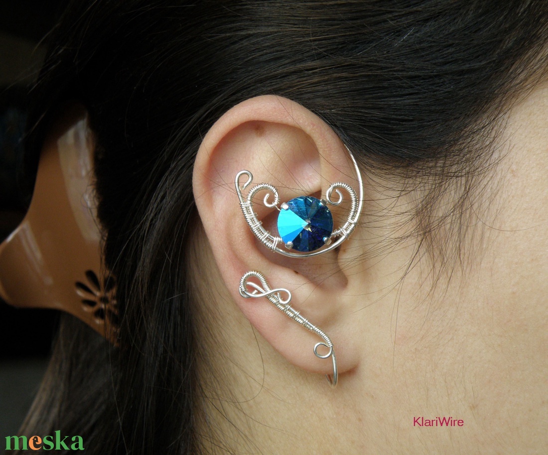 Különleges fülékszerek swarovski kristályokkal - ékszer - fülbevaló - fülékszer - Meska.hu