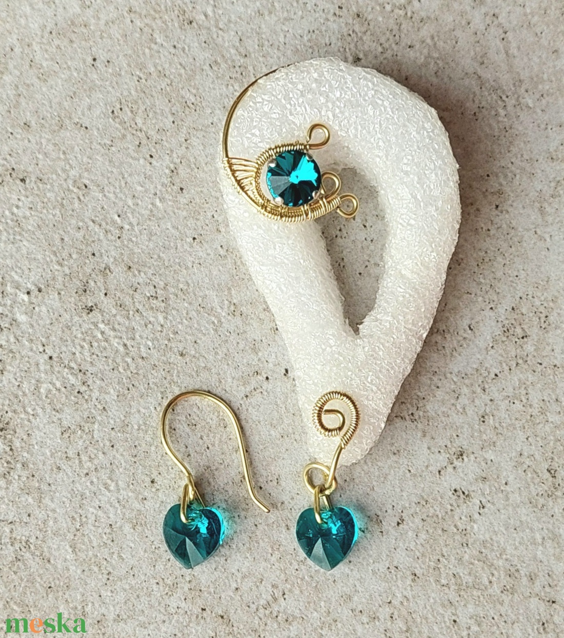 Fülékszerek swarovski kristályokkal - ékszer - fülbevaló - fülékszer - Meska.hu