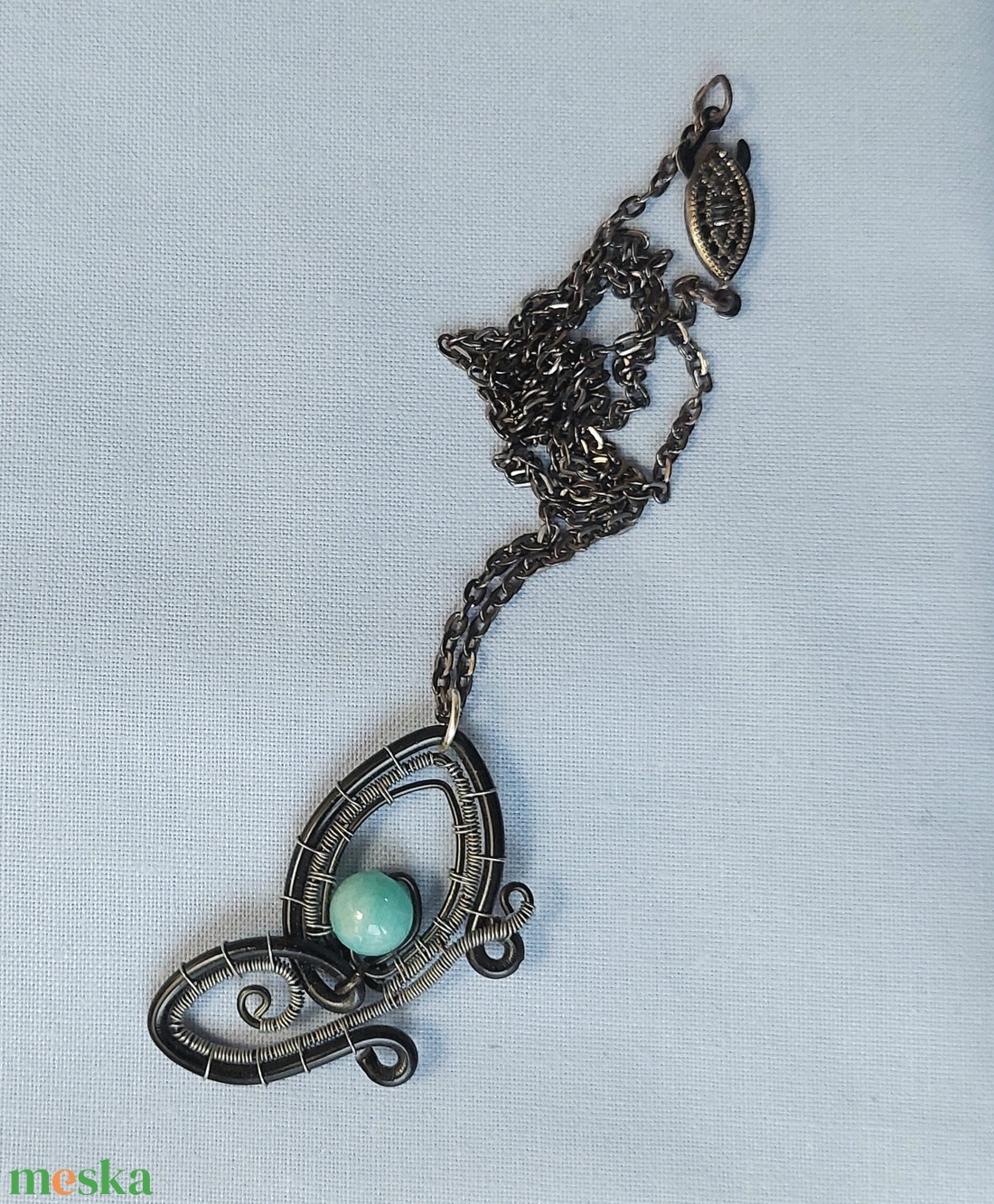 Pillangó alakú drót nyaklánc  - ékszer - nyaklánc - medálos nyaklánc - Meska.hu