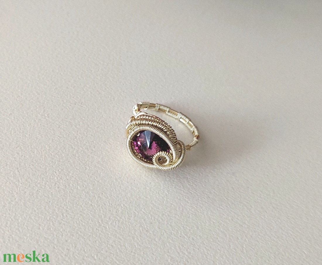 Swarovski kristályos gyűrű - ékszer - gyűrű - szoliter gyűrű - Meska.hu