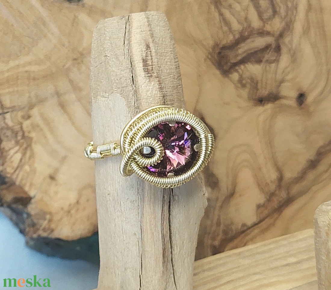 Swarovski kristályos gyűrű - ékszer - gyűrű - szoliter gyűrű - Meska.hu