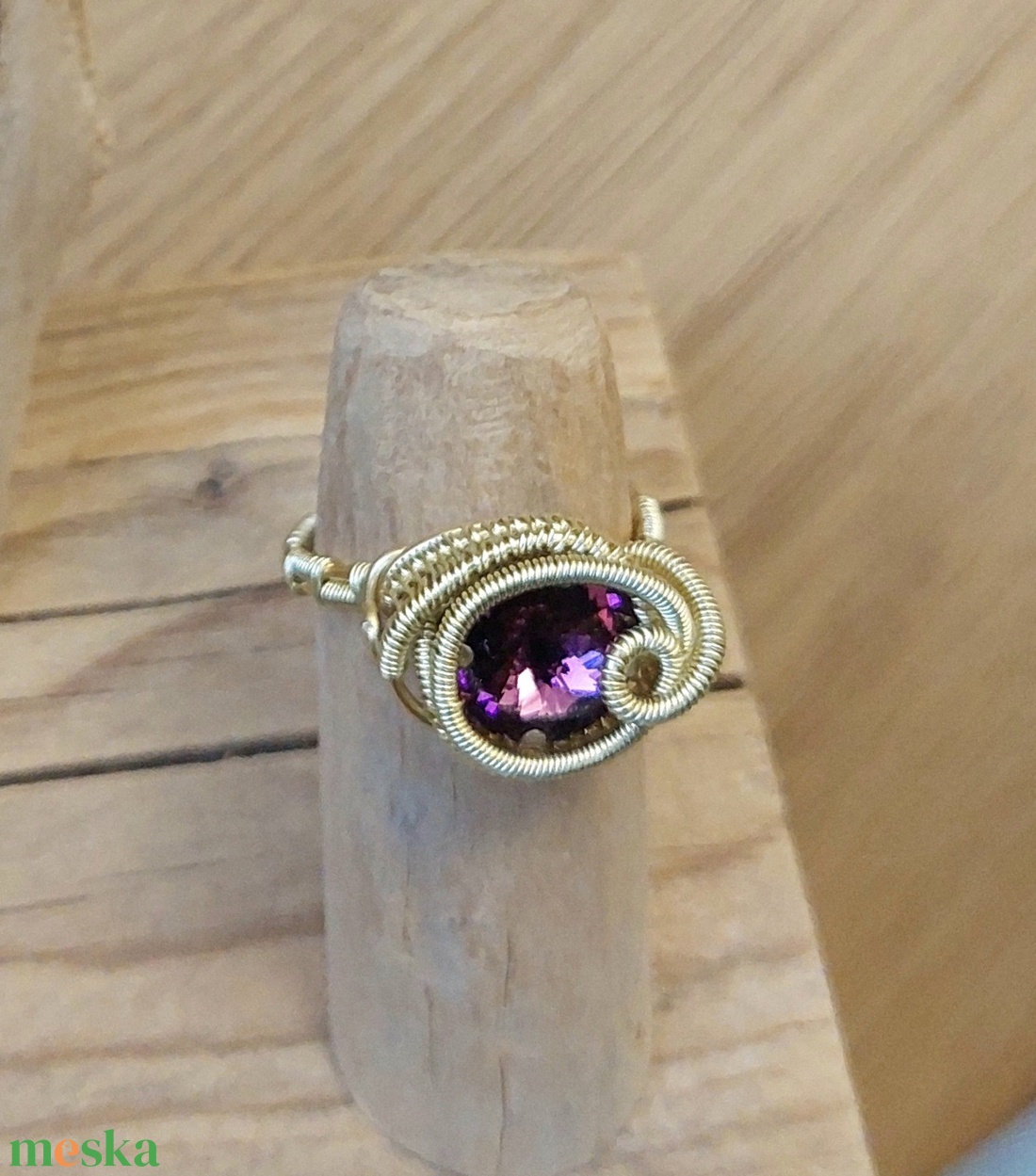 Swarovski kristályos gyűrű - ékszer - gyűrű - szoliter gyűrű - Meska.hu