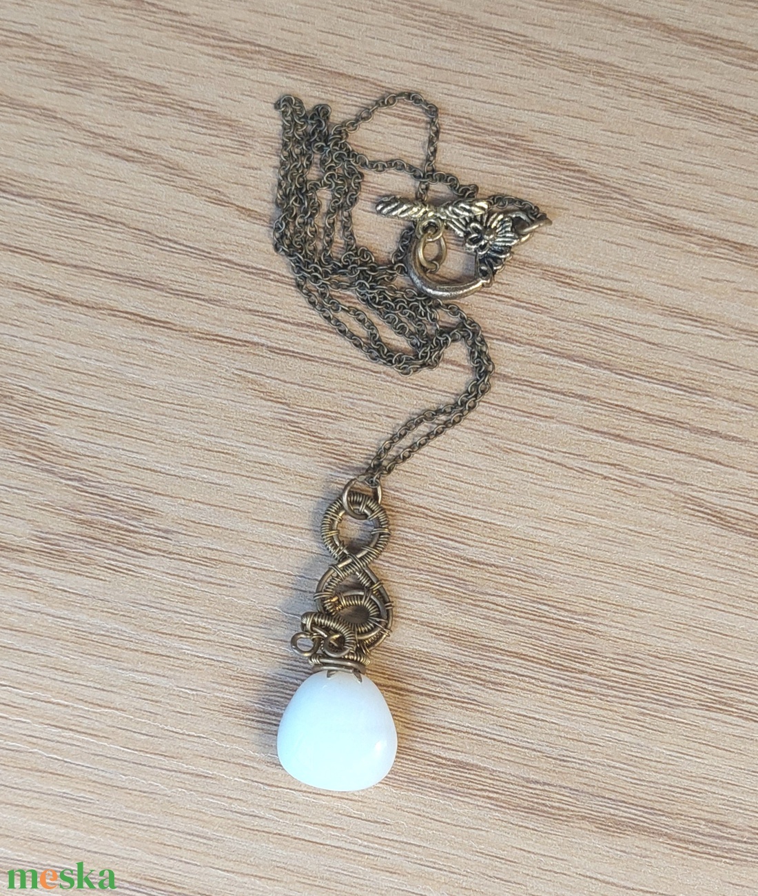 Tejkvarc nyaklánc - ékszer - nyaklánc - medálos nyaklánc - Meska.hu