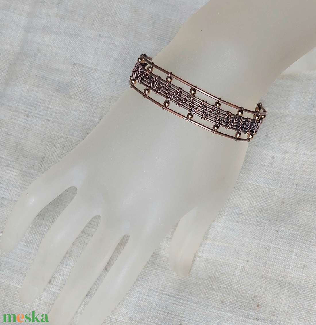 Vörösréz drótból készült karkötő - ékszer - karkötő - karperec - Meska.hu