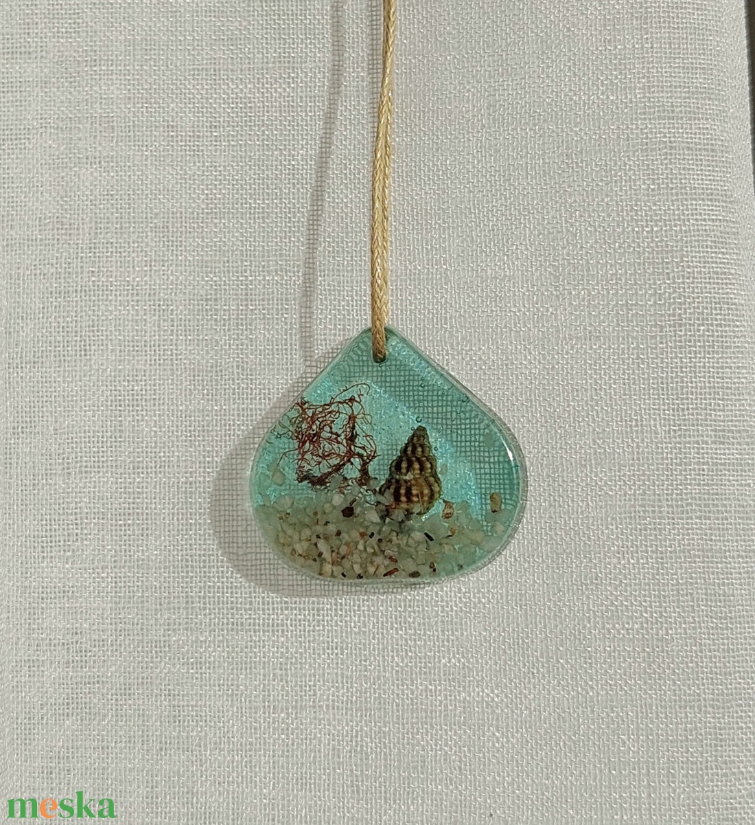 Tengerpart - műgyanta nyaklánc - ékszer - nyaklánc - medálos nyaklánc - Meska.hu