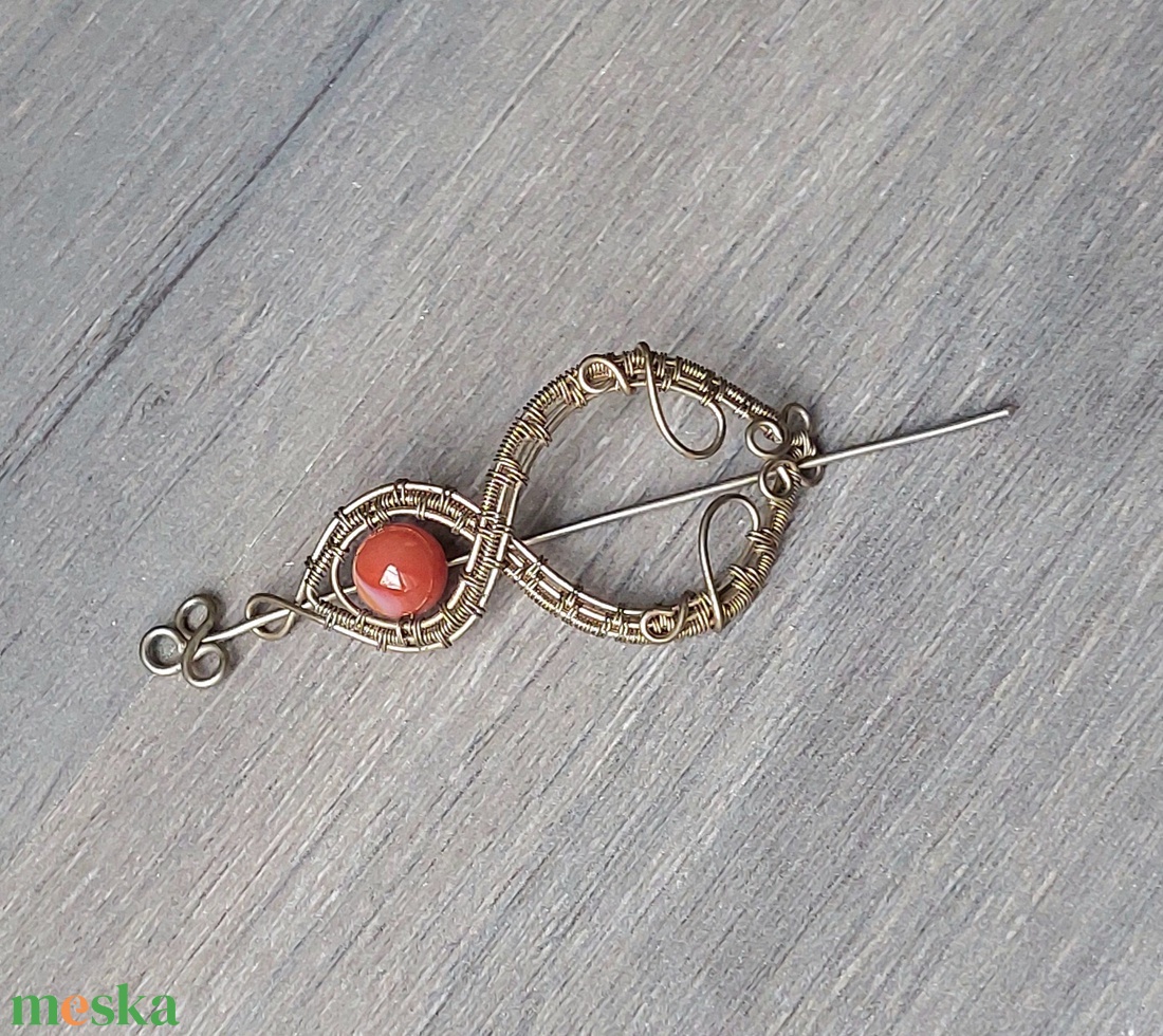 Karneol hajtű - ruha & divat - hajdísz & hajcsat - hajcsat & hajtű - Meska.hu