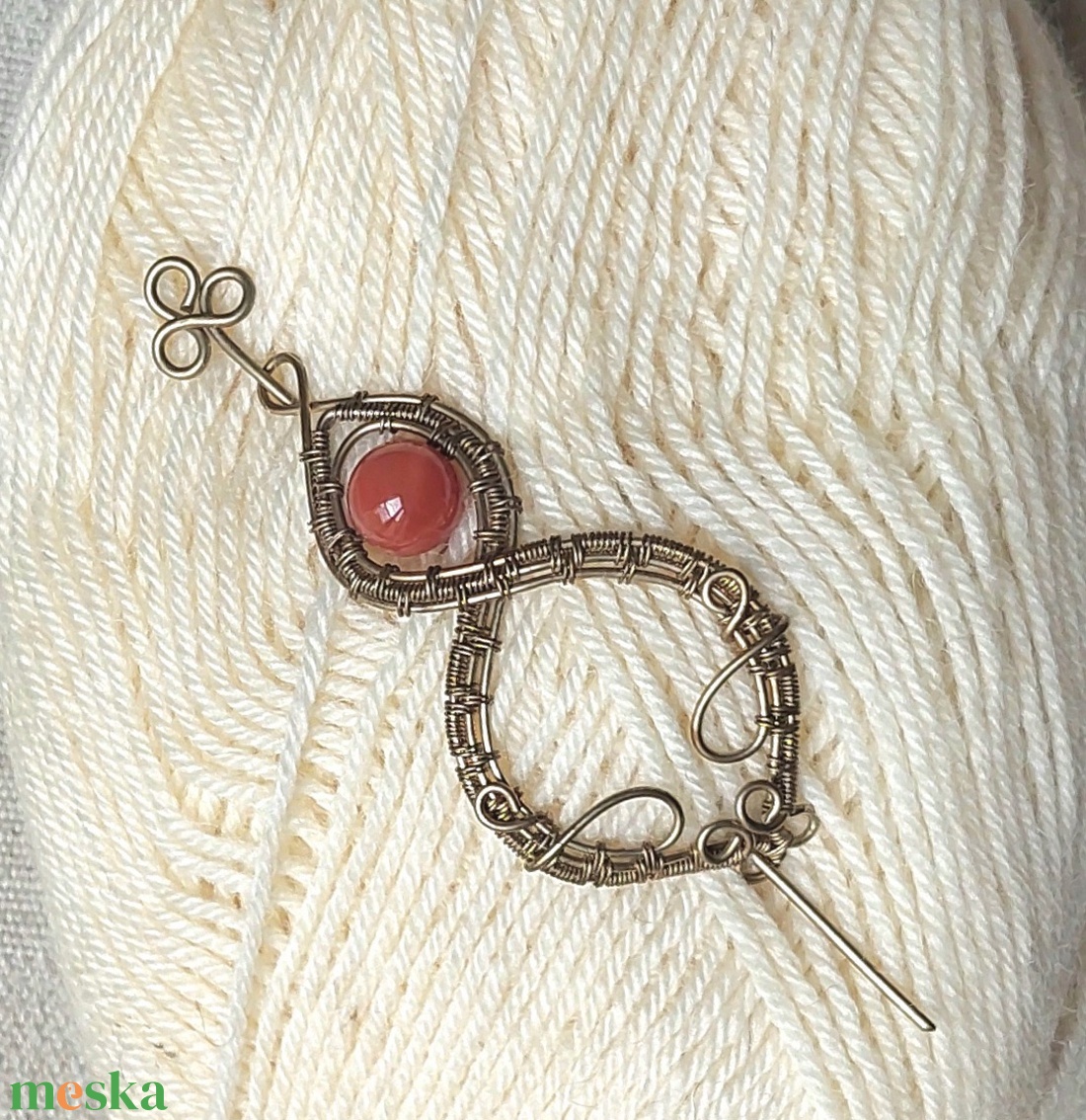 Karneol hajtű - ruha & divat - hajdísz & hajcsat - hajcsat & hajtű - Meska.hu