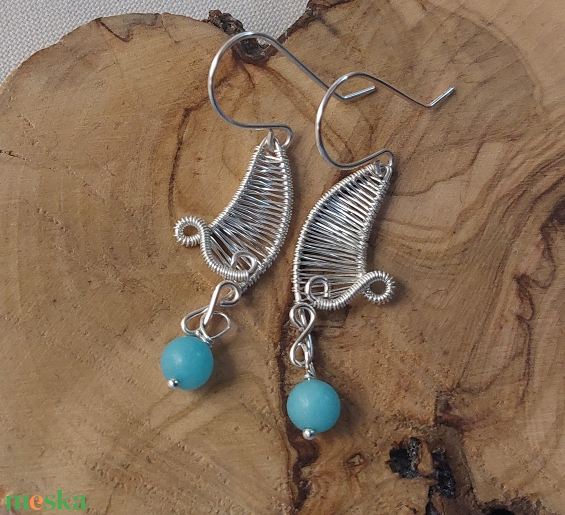 Kék jáde ezüstözött ékszer szett - ékszer - ékszerszett - Meska.hu