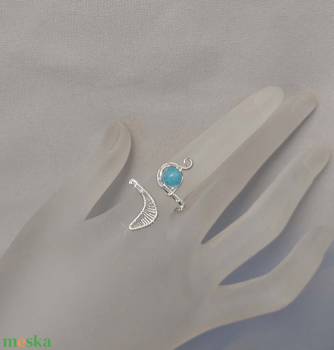 Kék jáde ezüstözött ékszer szett - ékszer - ékszerszett - Meska.hu